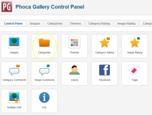 phoca gallery control panel